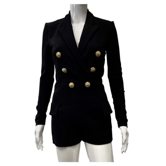 Balmain Excellent embossed button Double breasted Blazer Jumpsuit  34 US 2 - Picture 1 of 13